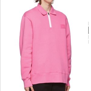 Acne Studios Pink Quarter Zip Oversized Sweatshirt